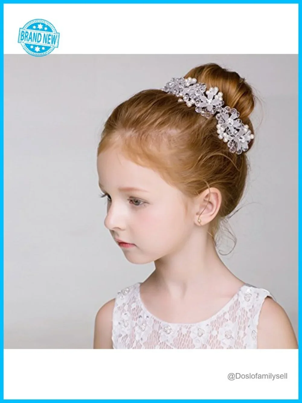 Crystal Pearl Flower Headband Hair Accessories for Weddings Performances Parties